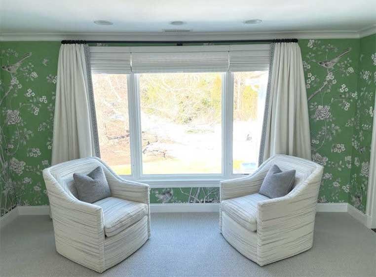 Sitting room with drapery